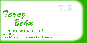 terez behm business card